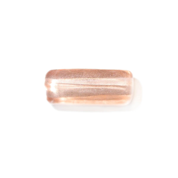 Salmon Pink colored glass bead, tube