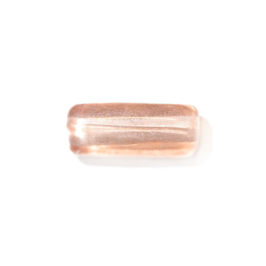 Salmon Pink colored glass bead, tube