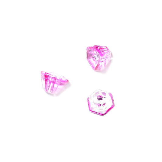 Pink half bicone glass bead