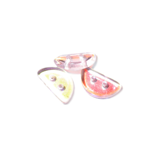 Pink half bicone glass bead