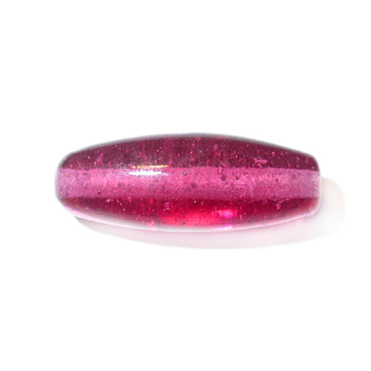 Oblong pink glass bead