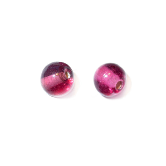 Round pink glass bead