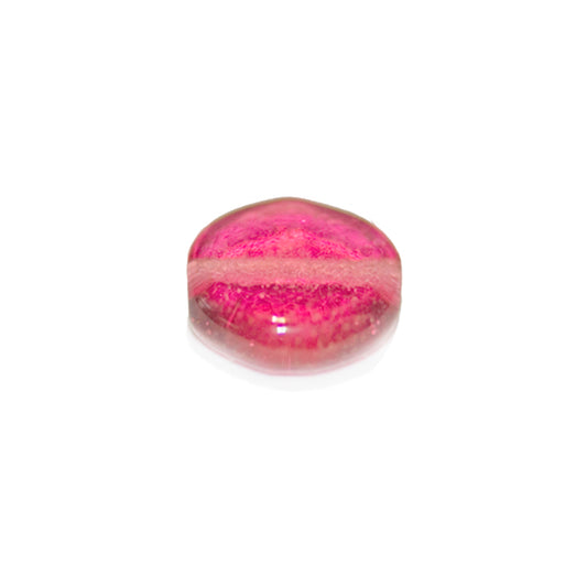 Pink flat glass bead