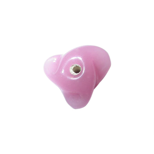 Light Pink glass bead in triangle form