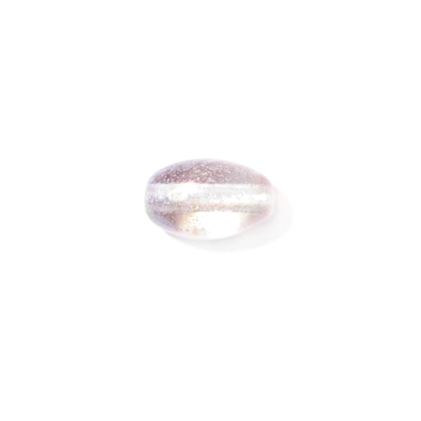 Lightpink oval glass bead, luster