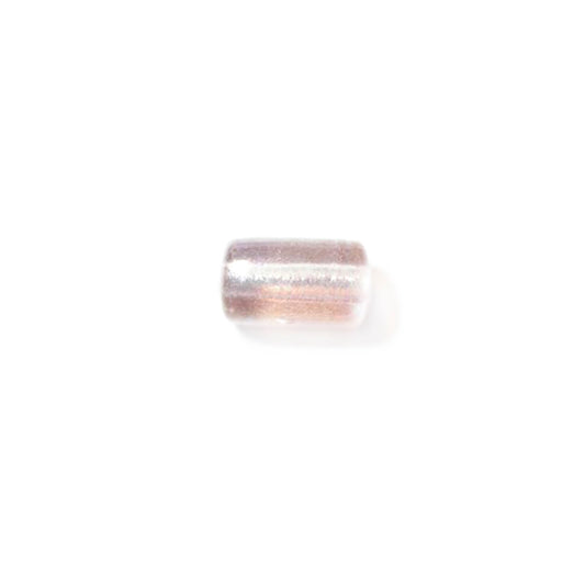 Light pink tubeform glass bead, luster