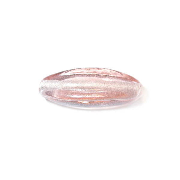 Salmon pink glass bead, oblong