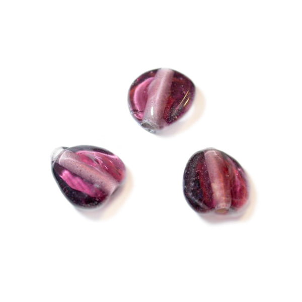 Purple flat glass bead