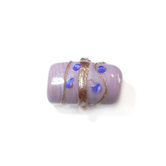 Italian style, purple glass bead with gold colored decoration