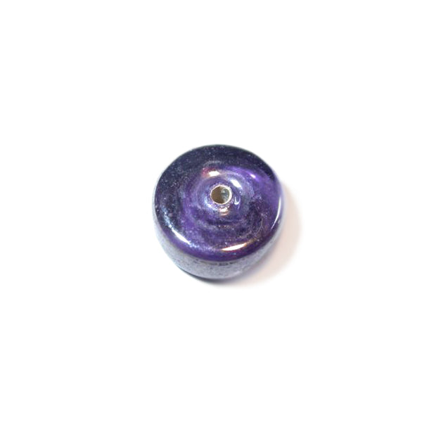 Purple flat glass bead