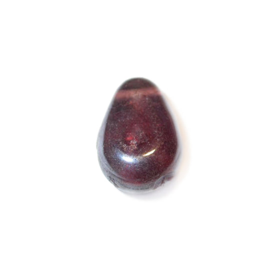 Purple brownish dropform glass bead, luster