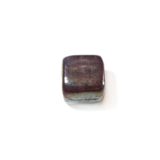 Square purple glass bead luster