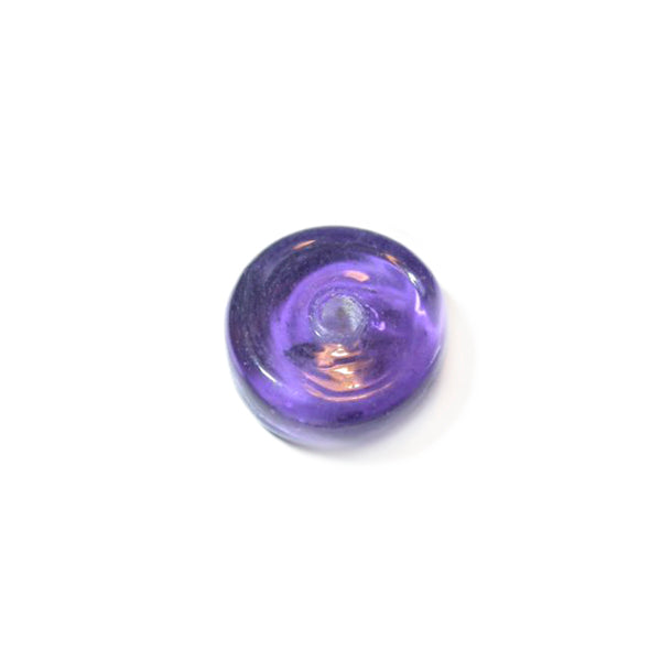 Purple flat glass bead