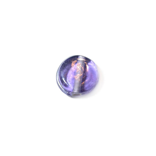 Purple flat glass bead