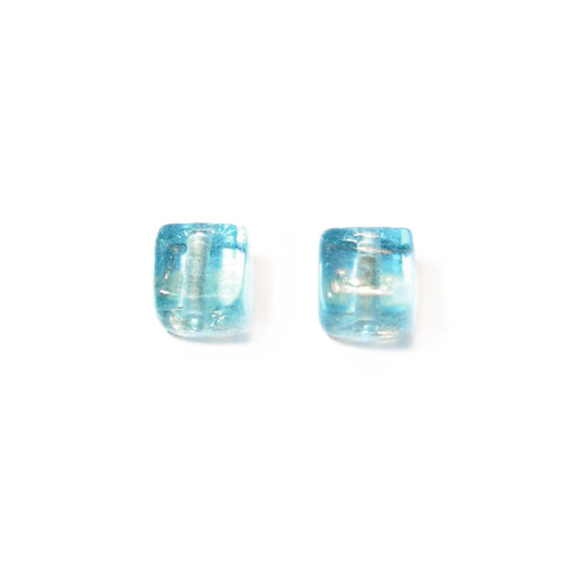 Light blue square glass bead