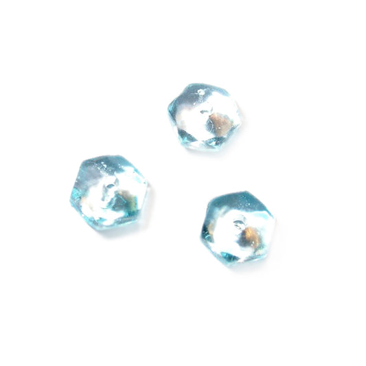 Light blue discusform glass bead