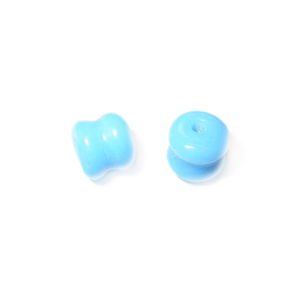 Blue diabolic glass bead