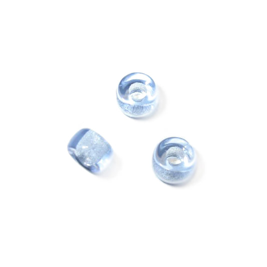 Light blue halfround glass bead