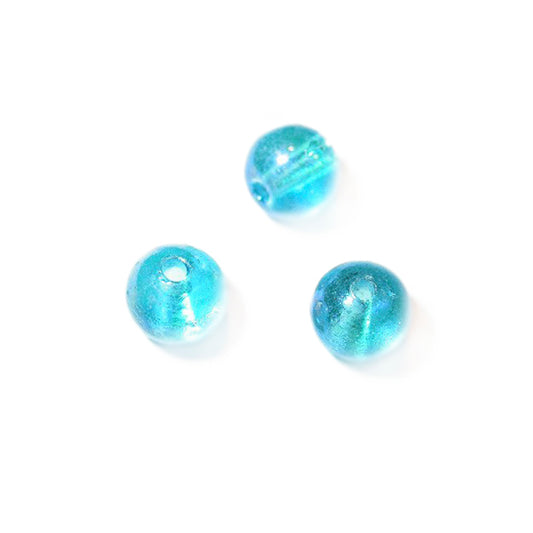 Light blue round glass bead luster