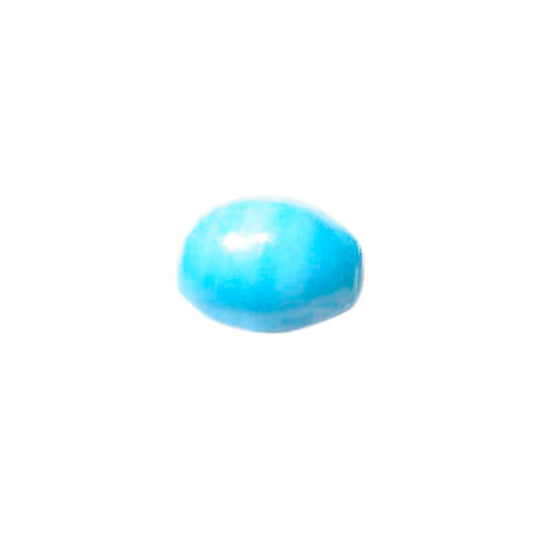 Turquois oblong glass bead with gloss