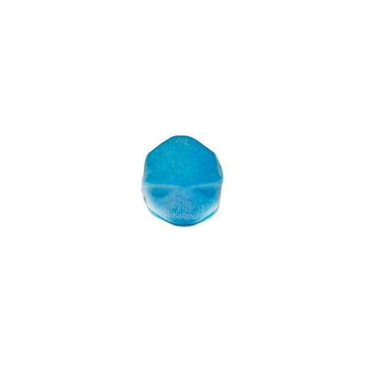 Blue oblong glass bead with rounded corners