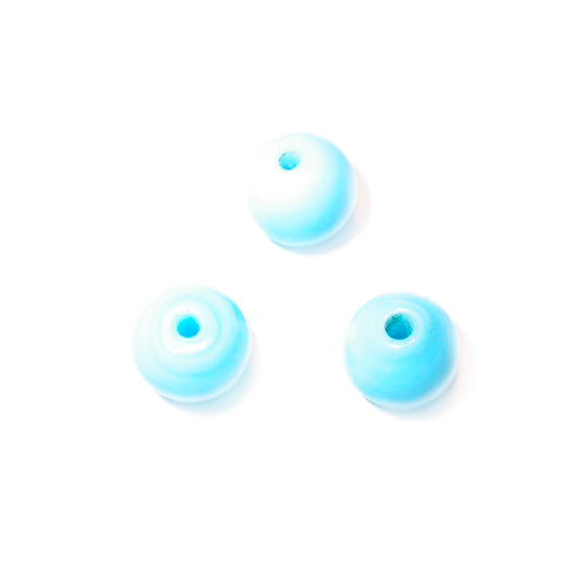 Round lightblue glass bead