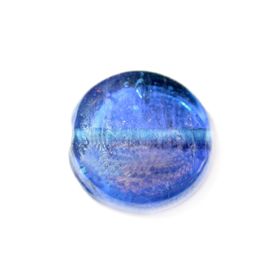 Dark blue flat glass bead