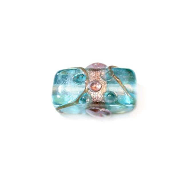 Italian Style Turquoise oblong glass bead