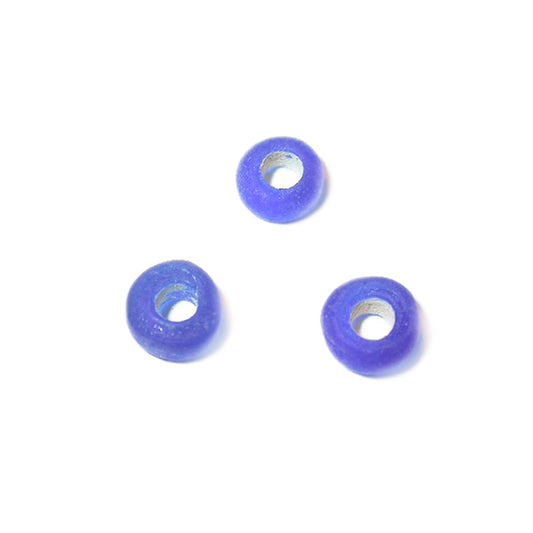 Darkblue frosted glass bead