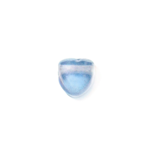 Lightblue heartform, hanging glass bead