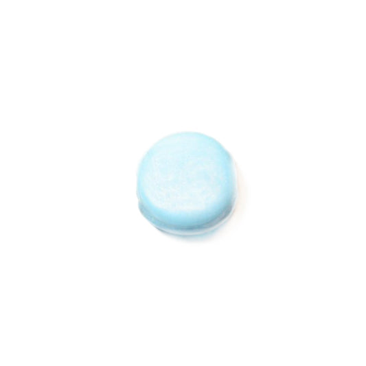 Lightblue flat glass bead