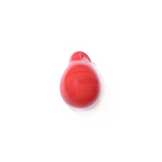 Dropform red glass bead