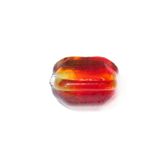 Red glass bead, oblong