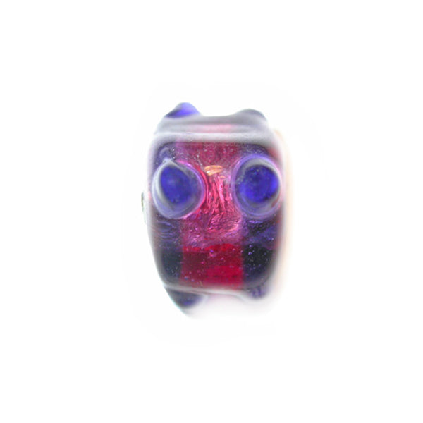 Red with blue glass bead