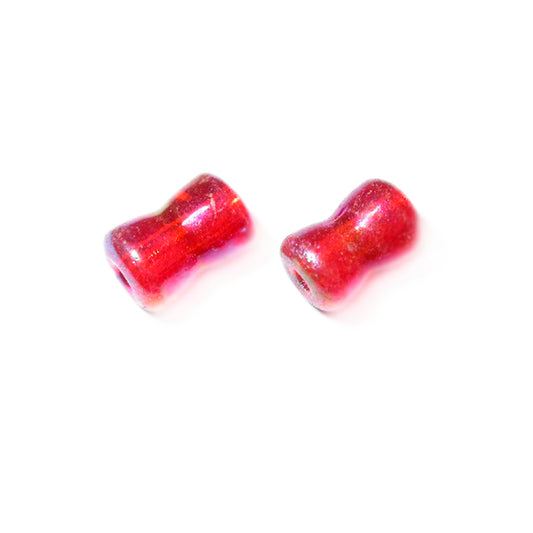 Red, diabolic glass bead luster