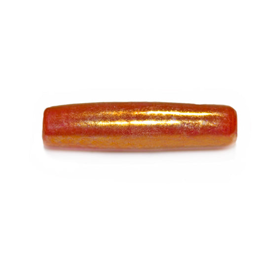 Oblong red glass bead