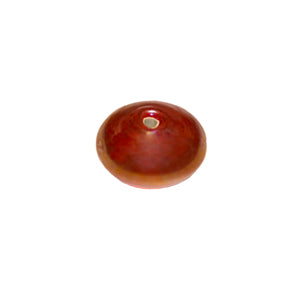 Round red glass bead