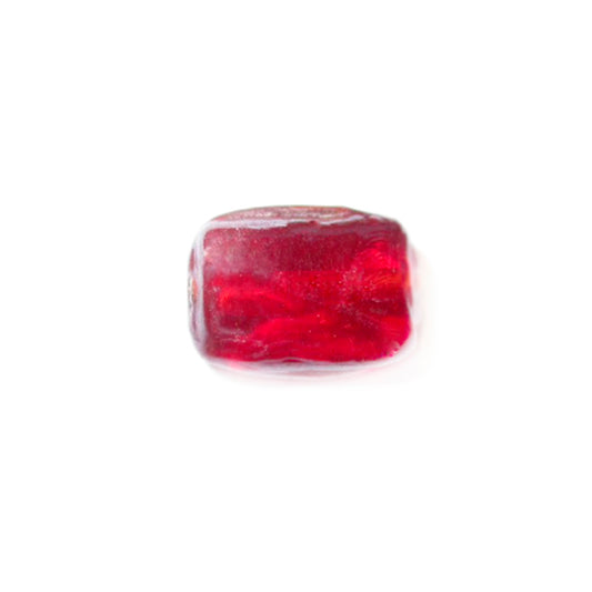 Red glass bead with a little twist