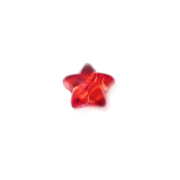 Red polyester bead in form of star