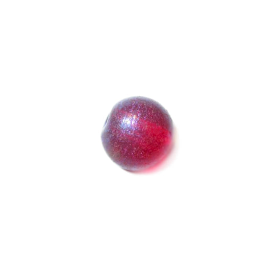 Red, round glass bead luster