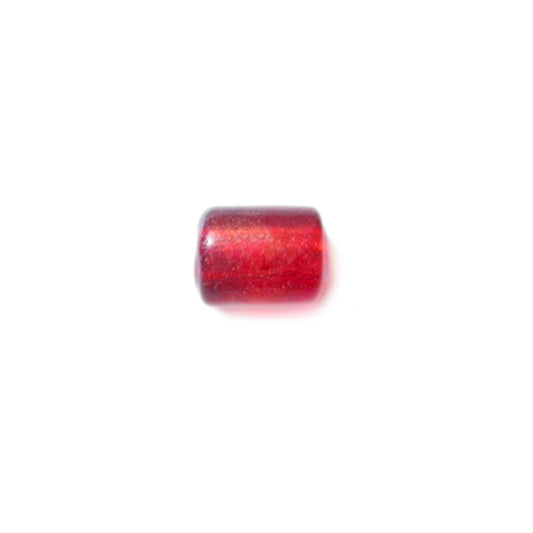 Red, tubeform glass bead luster