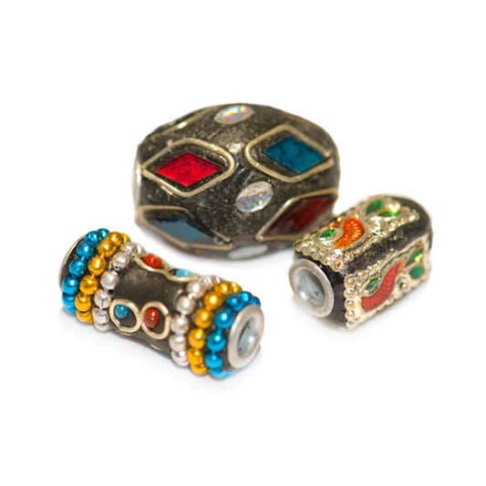 Kasmiri  bead mix; different sizes