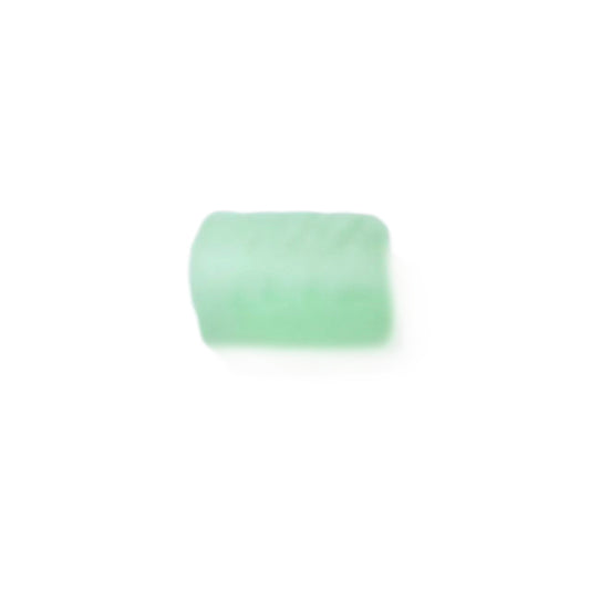 Frosted green glass bead with ridges