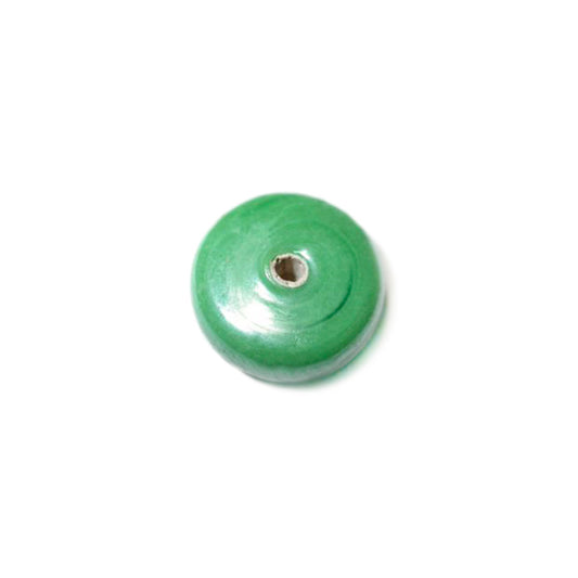 Discusform green glass bead luster