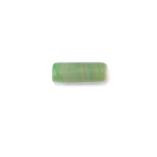 Green oblong glass bead