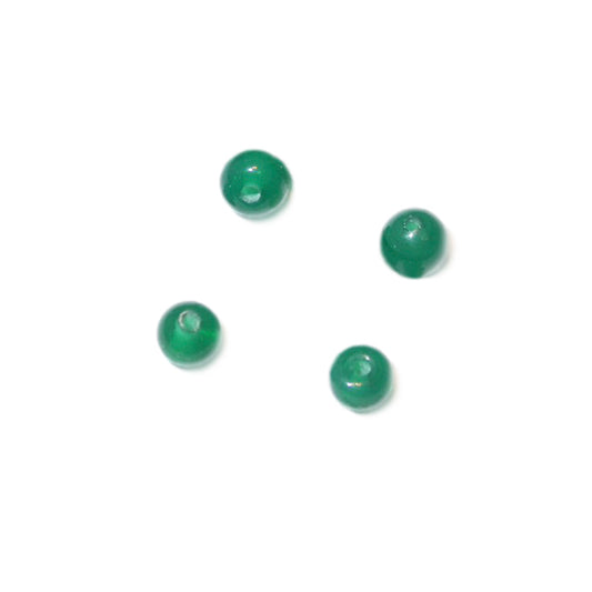 Darkgreen round glass bead