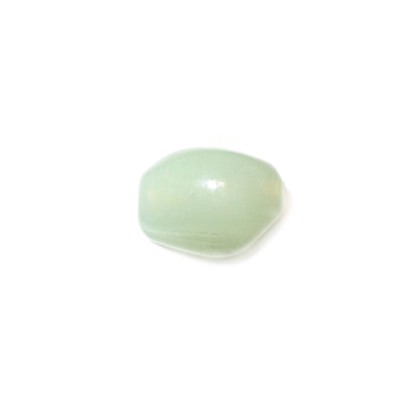 Light jade, frosted glass bead