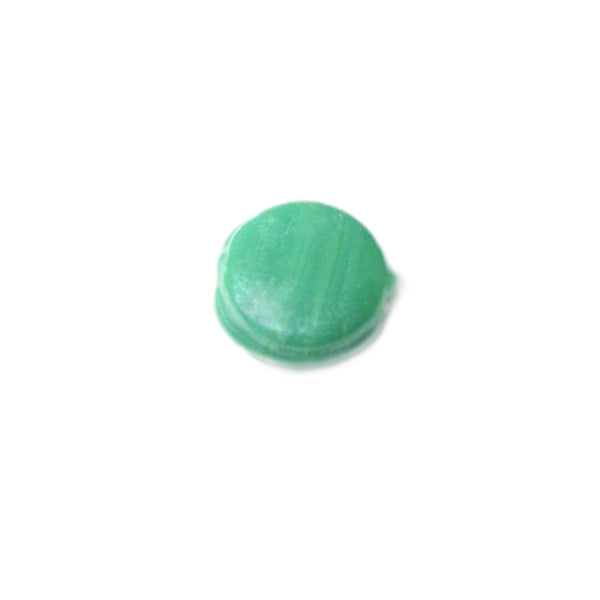 Green round flat glass bead