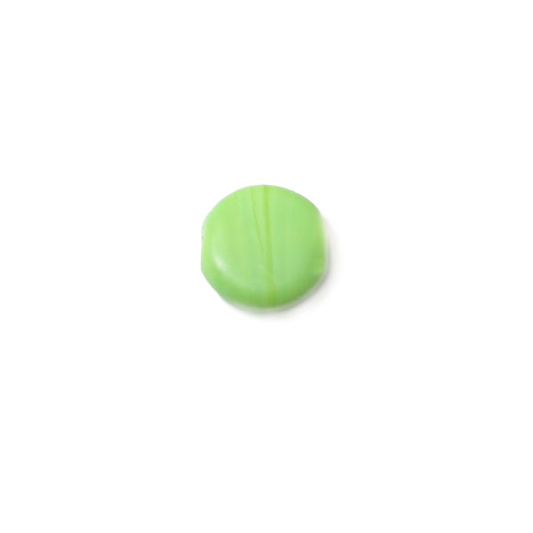 Green, round, frosted glass bead