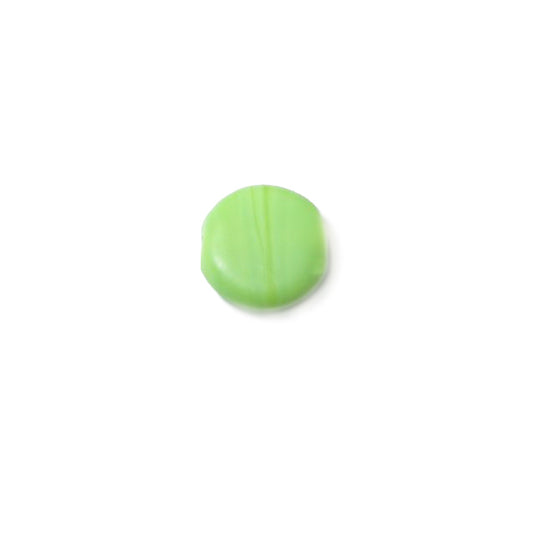 Green, round, frosted glass bead